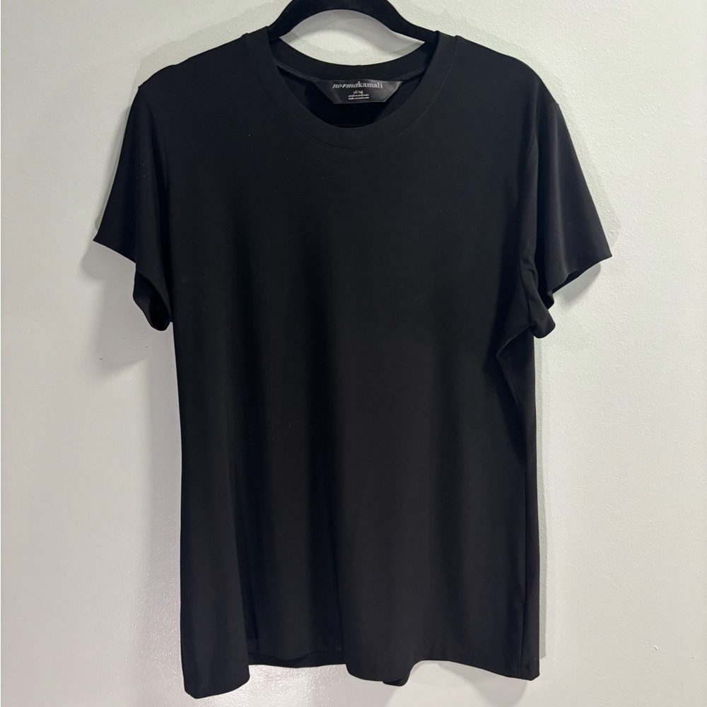 Norma Kamali Black Short Sleeve Top‎ Size XL